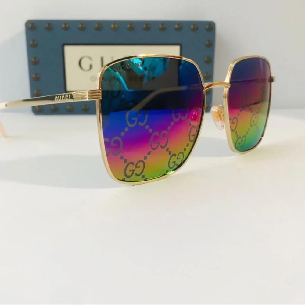 - 💯- New Authentic GUCCI Multicolor Square Ladies Sunglasses GG0802S 004 57